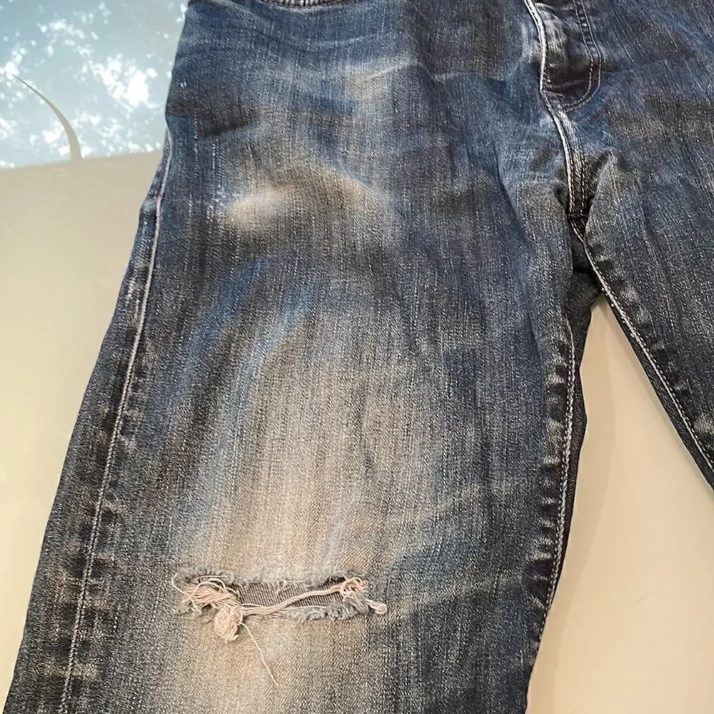 Mavi jeans 36/33 MATT dark blue wash straight light stretch distressed